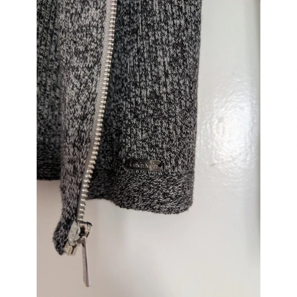 Calvin Klein‎ Zipper Front Ribbed Cardigan PM 90s Minimalist Women CBK Timeless
